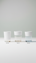 Glasbecher-Set in Porzellanweiß mit minimalistischer Silhouette